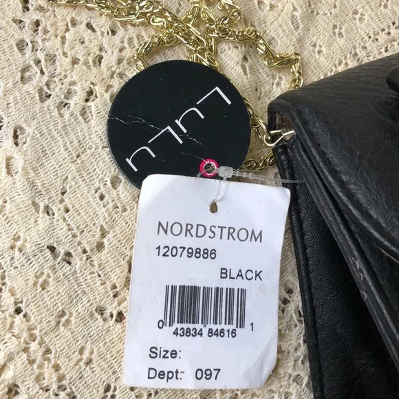 Lulu Black Mini Evening Bag with Bow and Goldtone Chain Strap - Picture 4 of 10